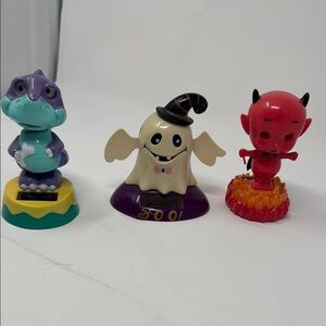 Solar bobble heads - set of 3 dinosaur, ghost, devil